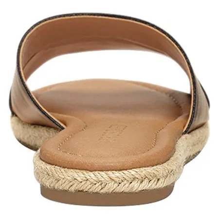 Aerosoles Women's Back Drop Flat Sandal Bronze Metallic Slip on Slide Mule