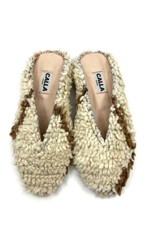 Aili Babouche “Tatooine” Mules In Cream & Brown (Size 39)