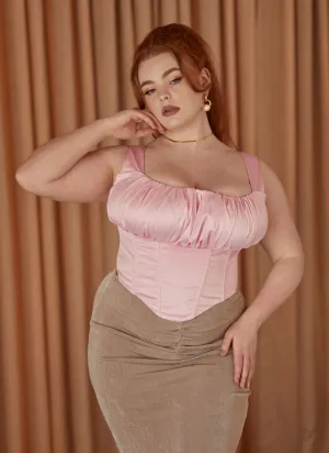 'Alyssa' Pink Fuller Bust Corset Top