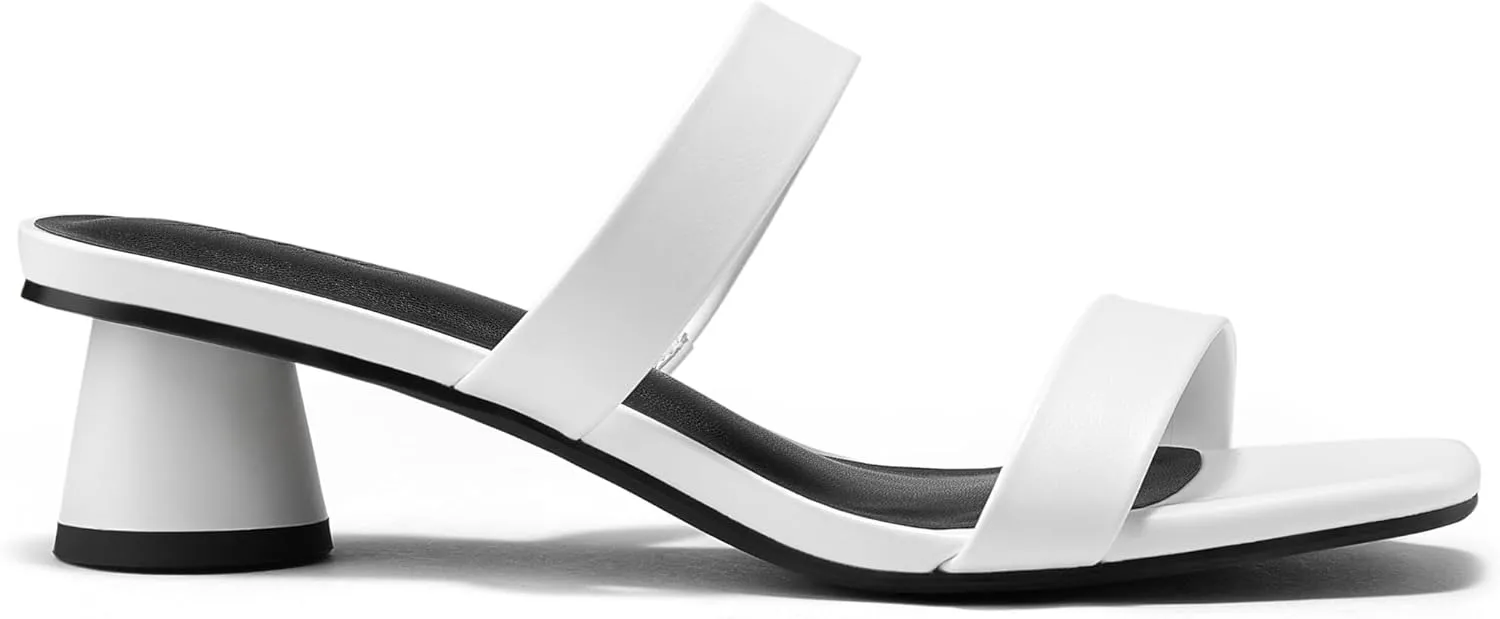 Arromic Low Heels for Women Square Open Toe Chunky Heels Comfortable Two Strap Heeled Sandals for Women Summer Dress Shoes
