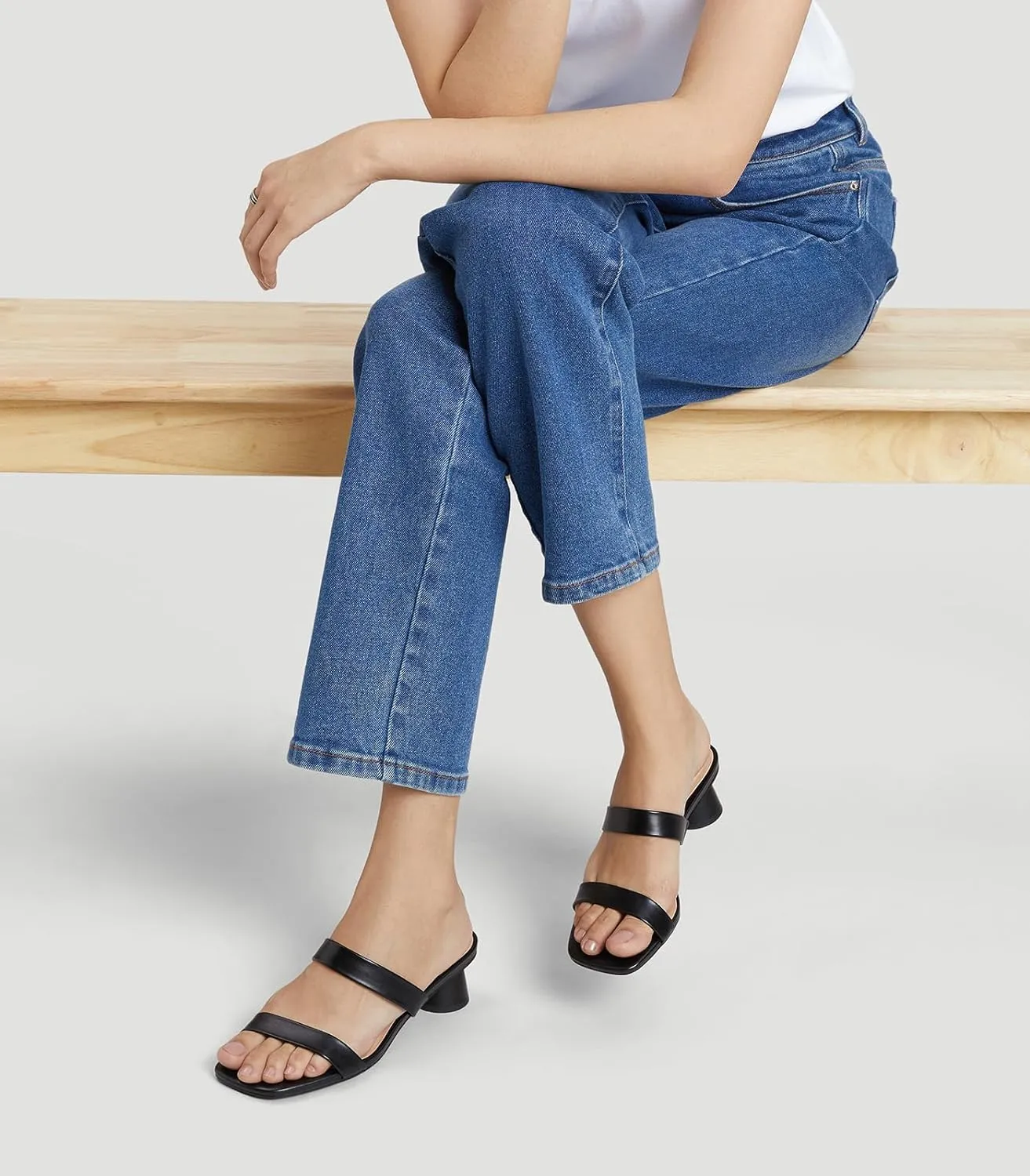 Arromic Low Heels for Women Square Open Toe Chunky Heels Comfortable Two Strap Heeled Sandals for Women Summer Dress Shoes