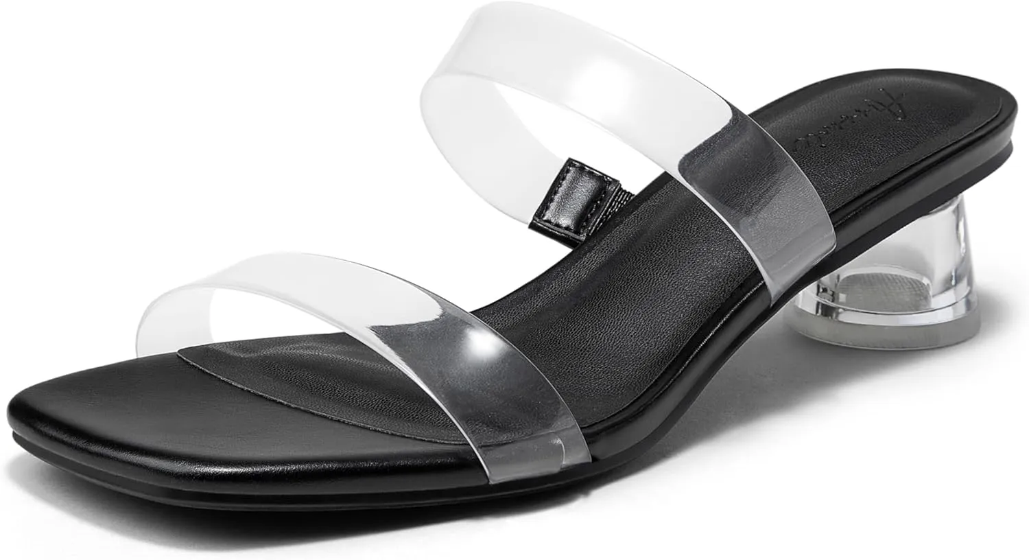 Arromic Low Heels for Women Square Open Toe Chunky Heels Comfortable Two Strap Heeled Sandals for Women Summer Dress Shoes
