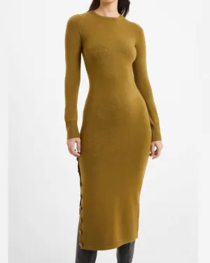 Babysoft Button Midi Dress In Nutria | Nutria