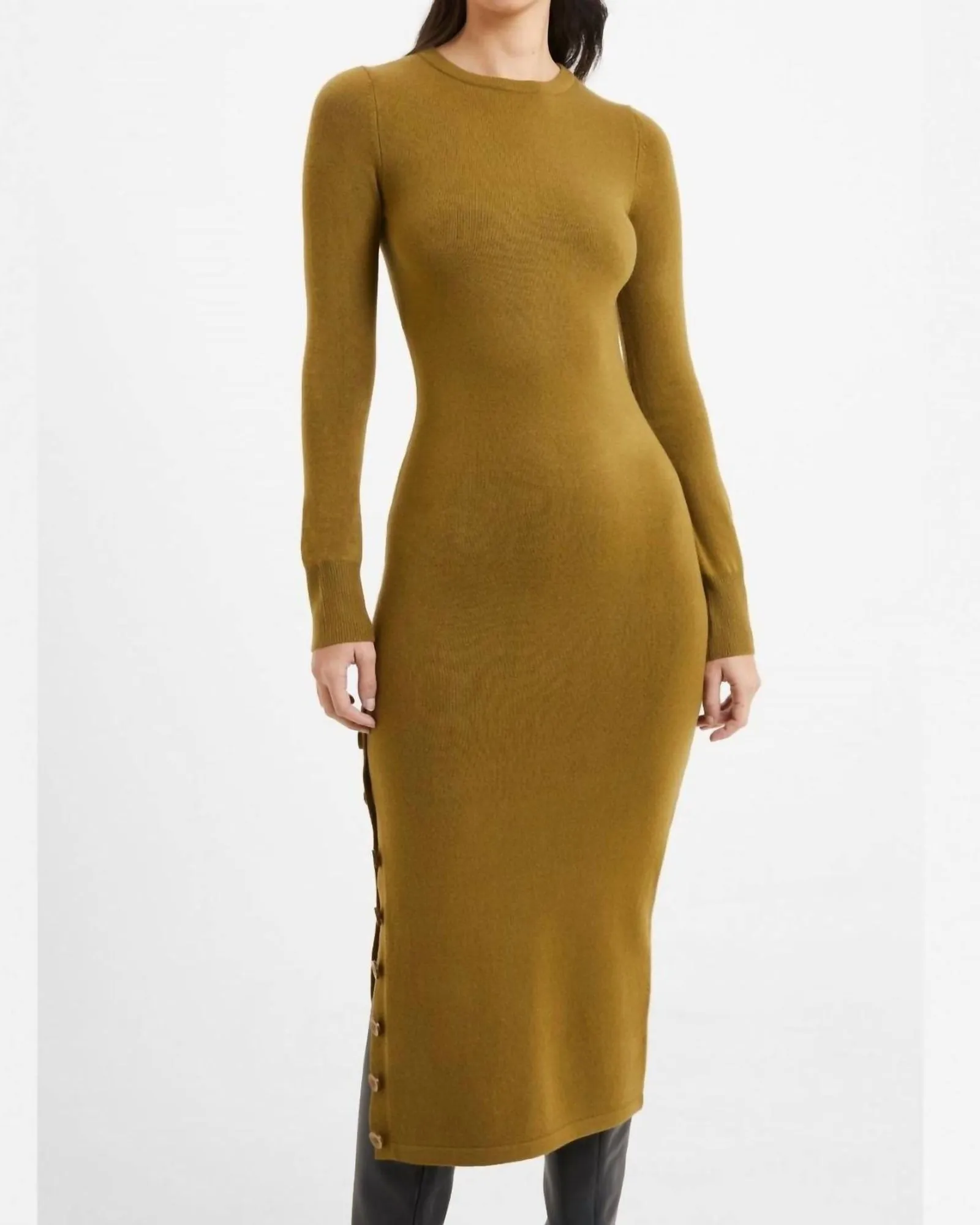 Babysoft Button Midi Dress In Nutria | Nutria