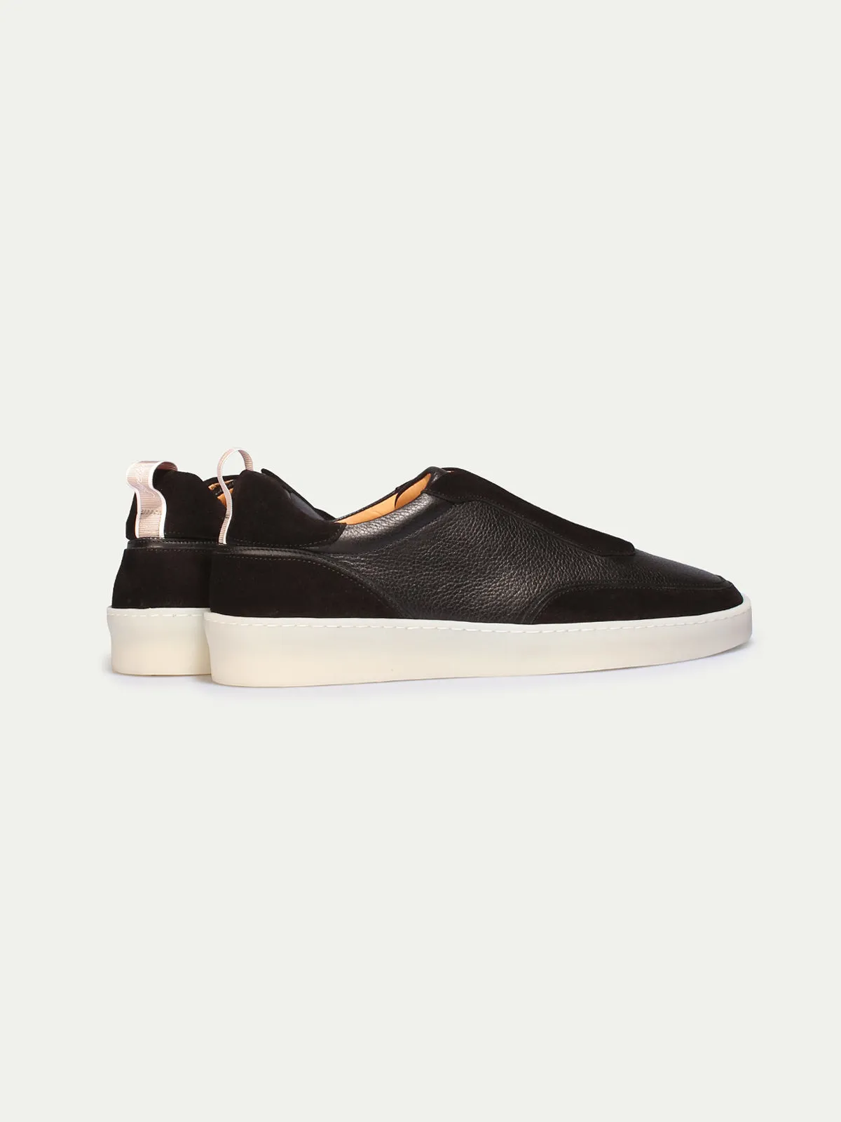 Black Leather and Suede Astrid Lace Up Sneakers - AW24