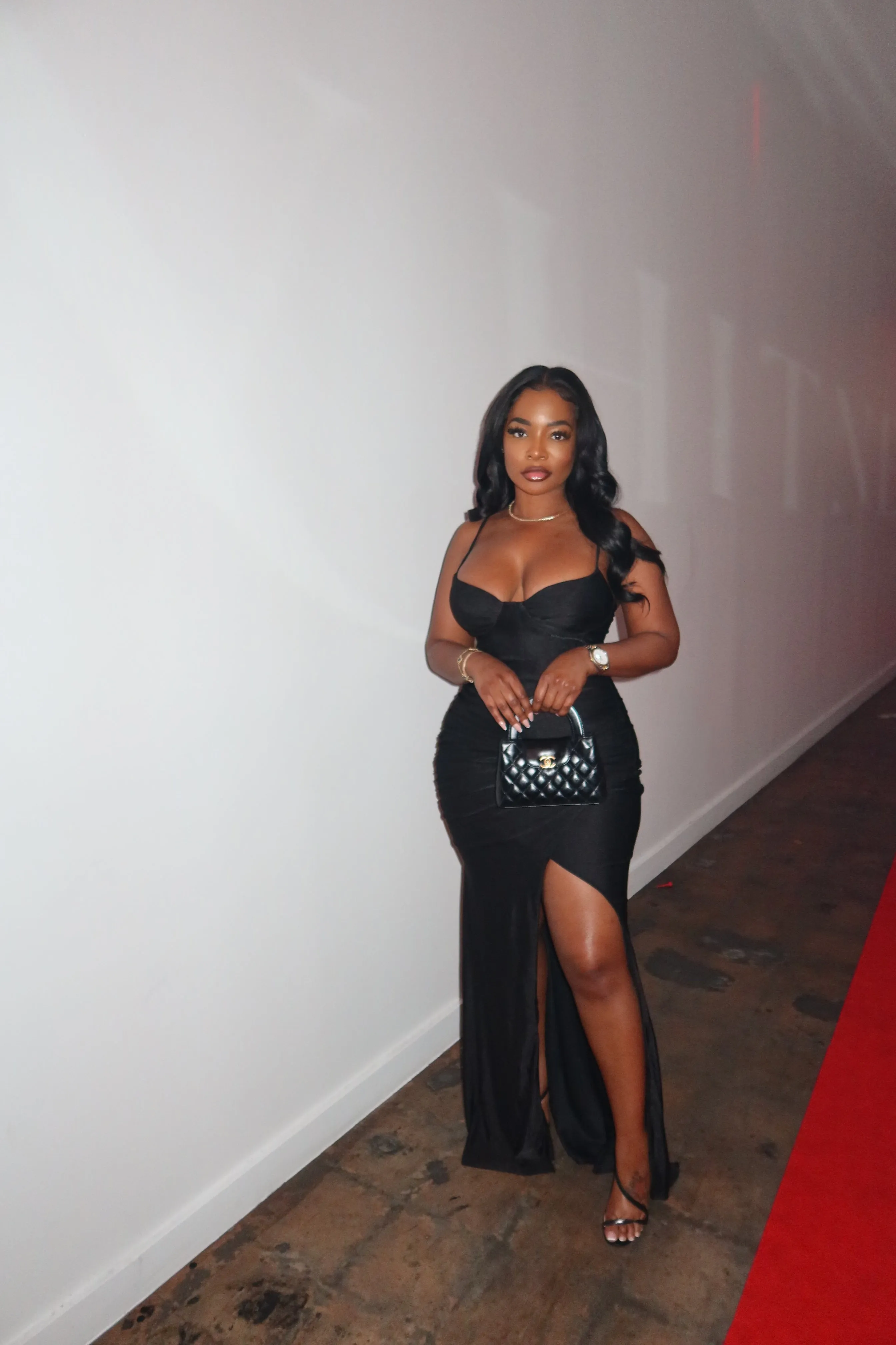 Black sash dress