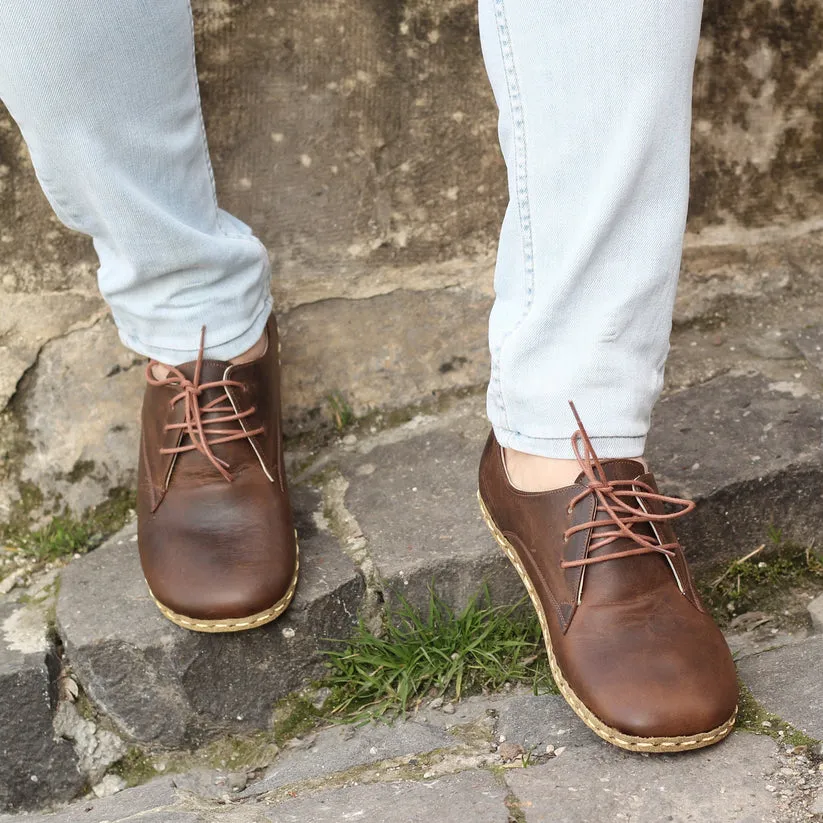 Brown Leather Diletto Barefoot Sneakers
