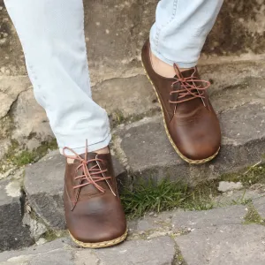 Brown Leather Diletto Barefoot Sneakers