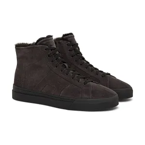 Brown Suede Wolfton Lace Fleece Lined Up High Top Sneakers - AW24