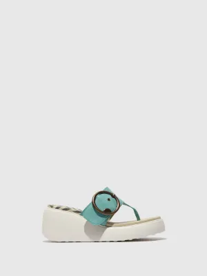 Buckle Mules DAFI938FLY TURQUOISE