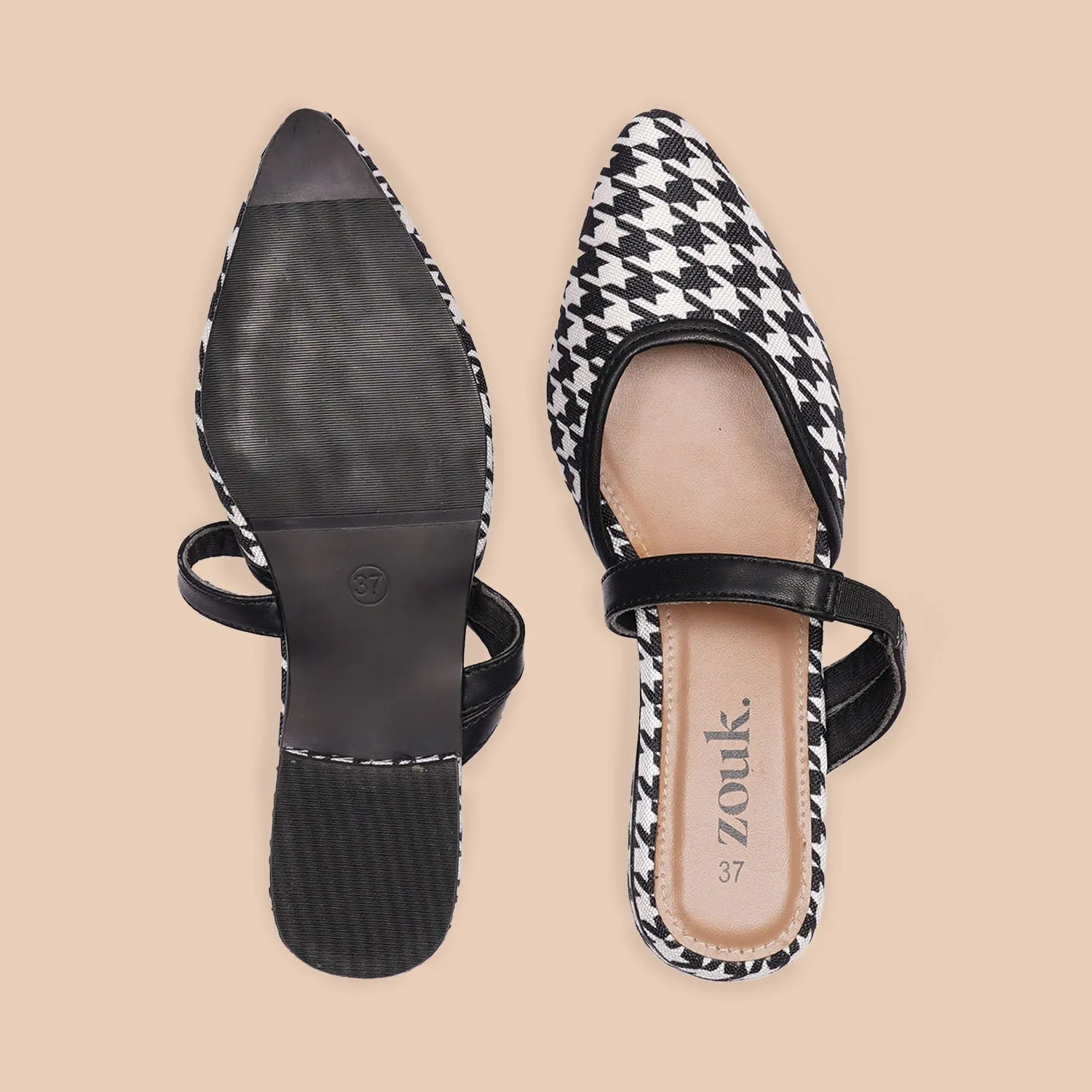 Calcutta Houndstooth Flexifit Mule