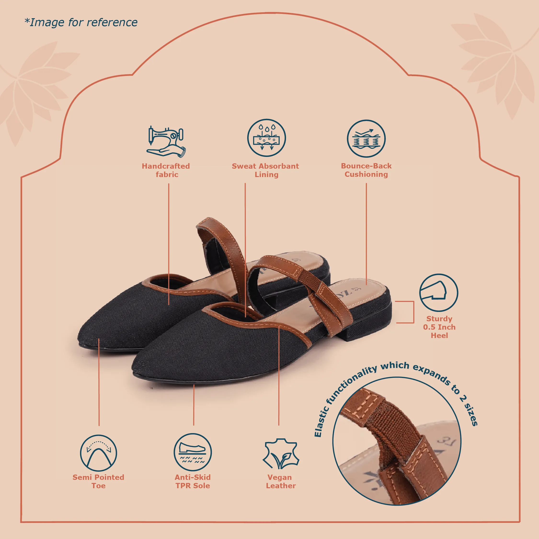 Calcutta Houndstooth Flexifit Mule