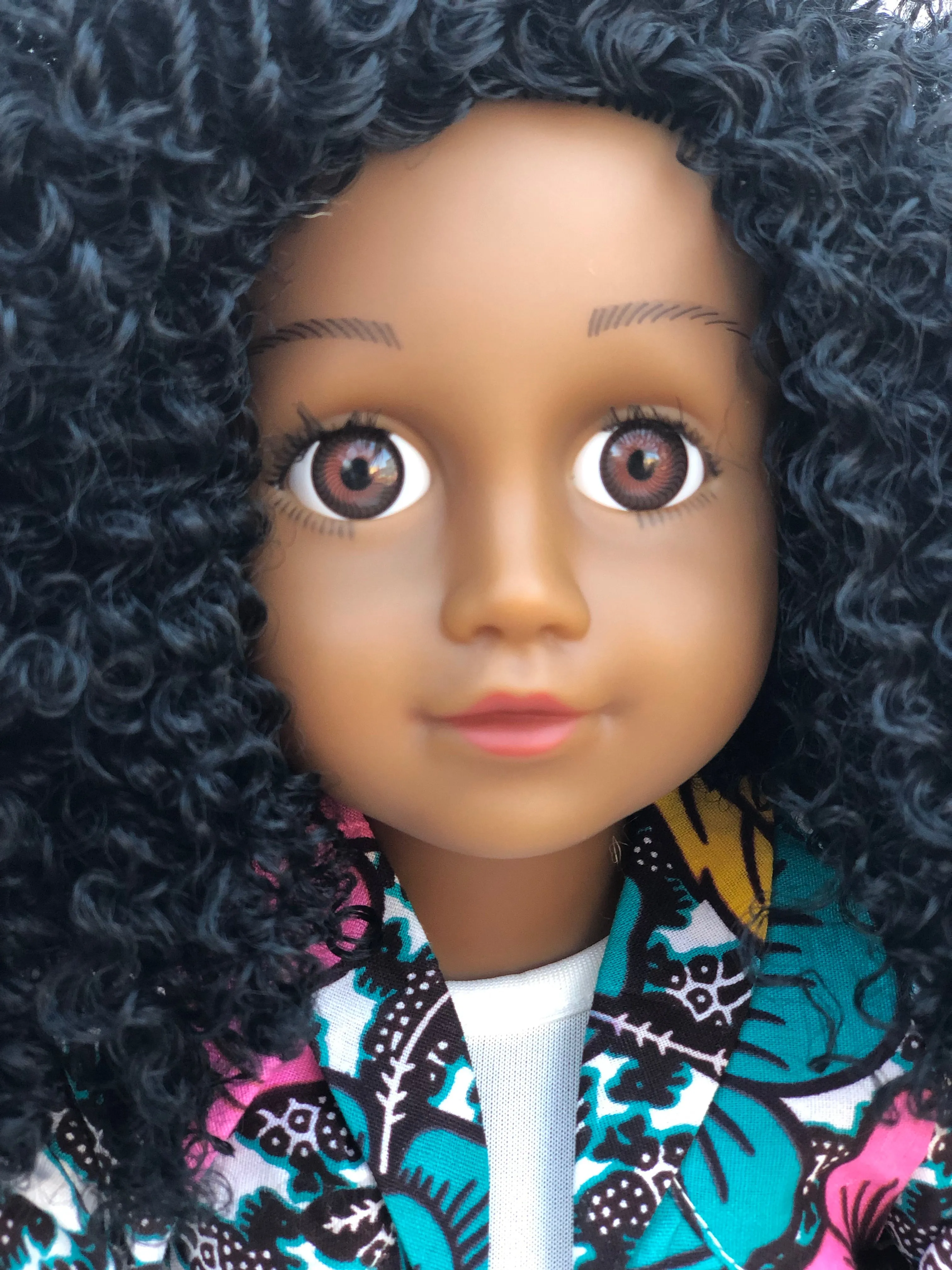Curl Girlfriend Laila -  African American Black Latino Hispanic Biracial Multicultural Curly Natural Hair 18 inch Fashion Doll