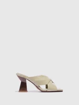 Green Chunky Heel Mules