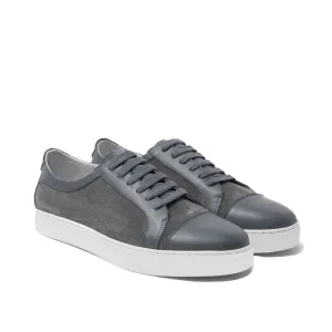 Grey Leather and Grey Suede Angus Lace Up Sneakers