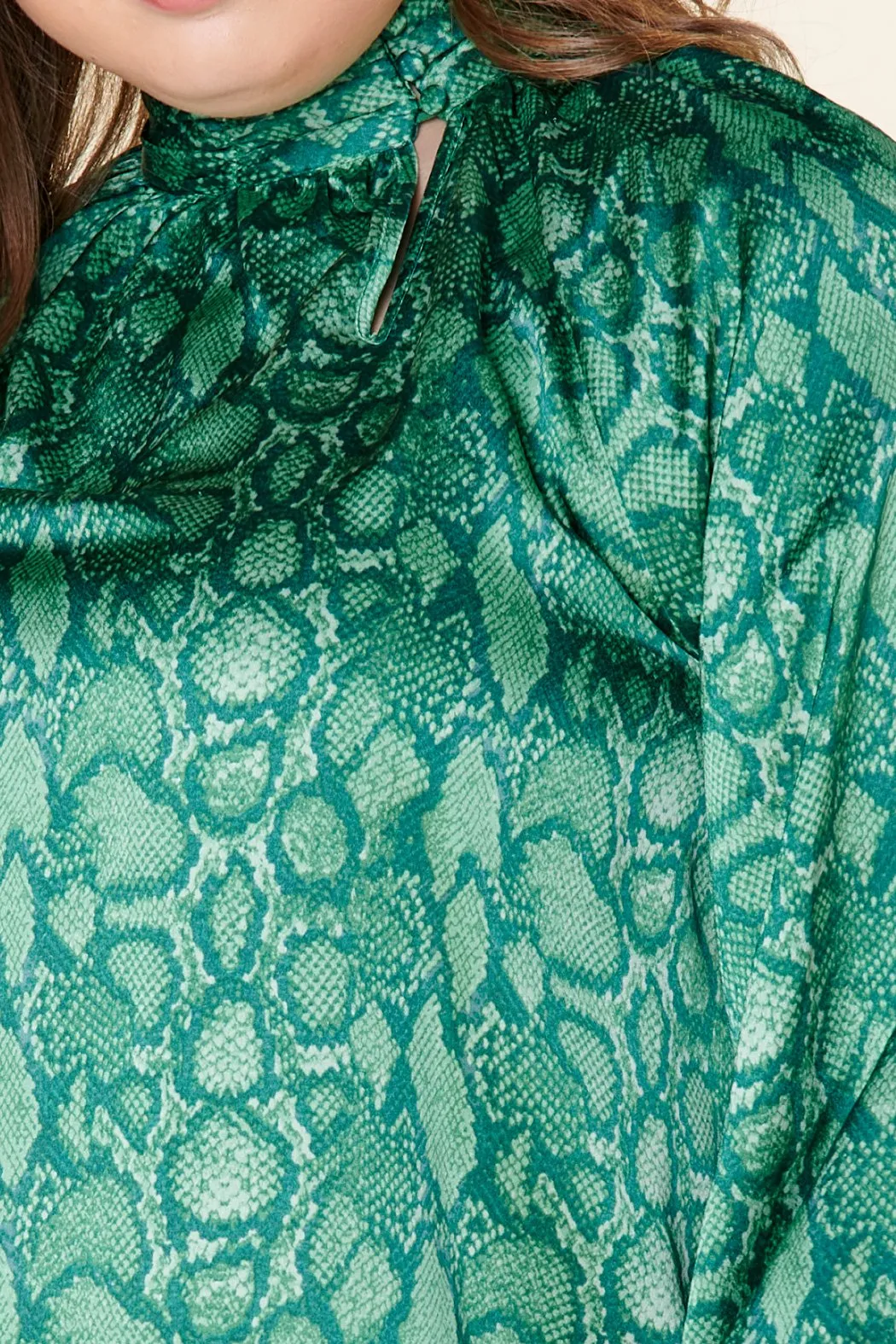 Gwendolyn Snake Mock Neck Blouse Curve
