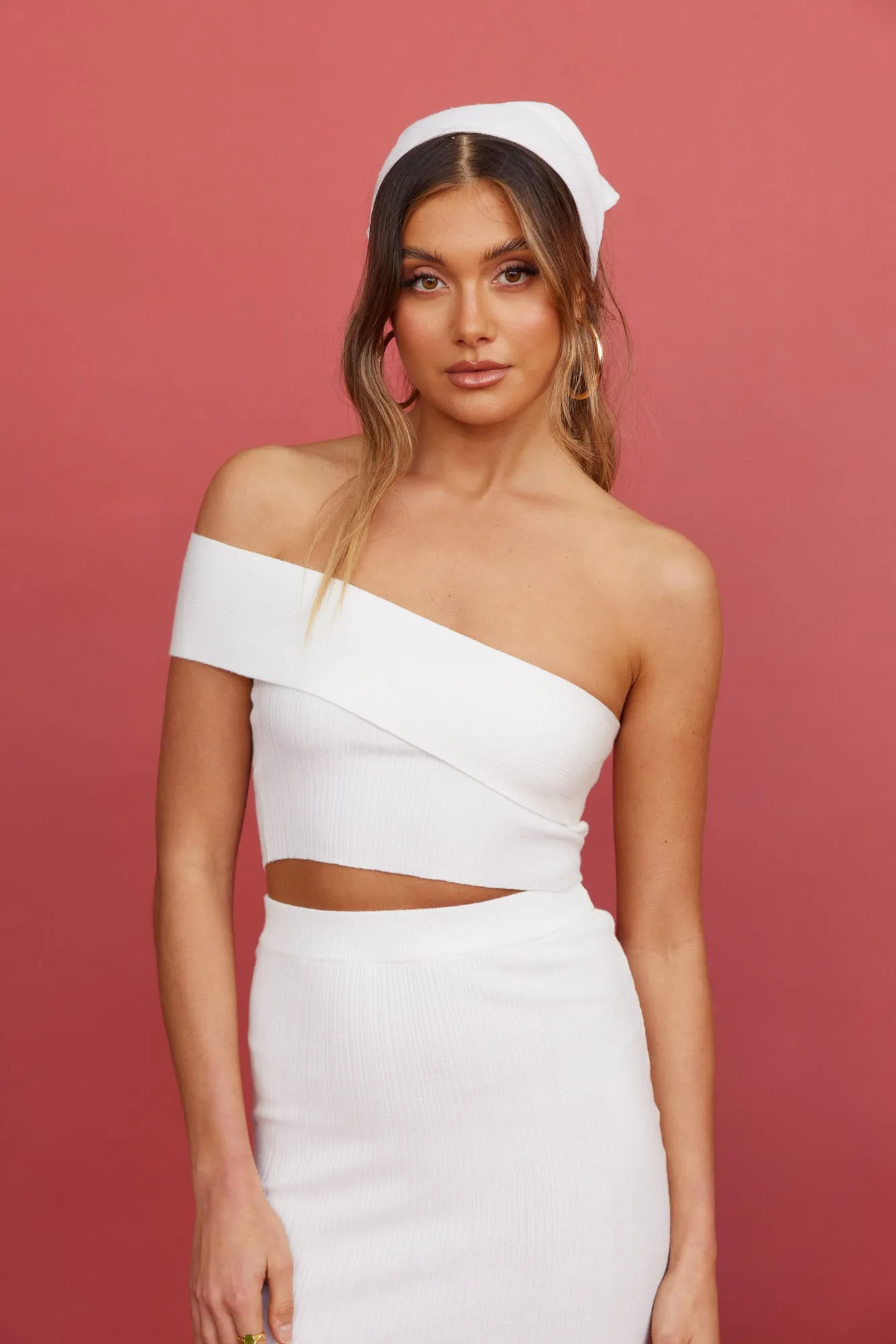 Kiss Above The Clouds Knit Crop White