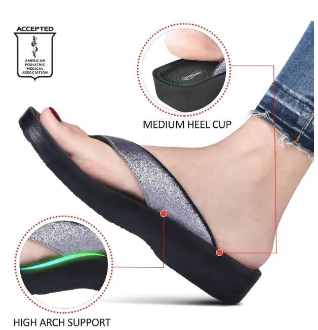 L0312 - CRYSTAL MIST WOMEN'S ORTHOTIC COMFORTABLE FLIP-FLOPS SANDAL