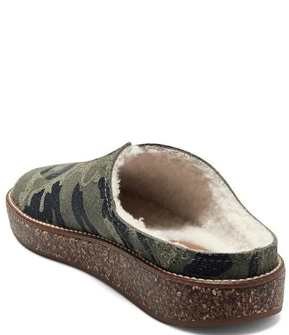 Lucky Brand Tamala 2 Camouflage Comfortable House Slipper Fur Lined Mule Sandals