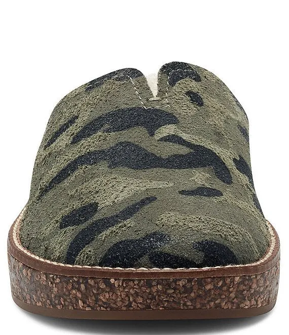 Lucky Brand Tamala 2 Camouflage Comfortable House Slipper Fur Lined Mule Sandals