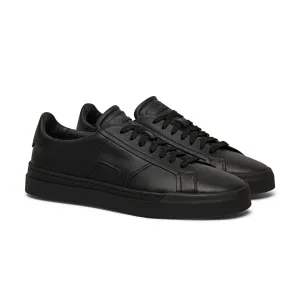 Matte Black Leather Amelie Lace Up Sneakers - AW24