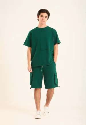 Men Shorts  Cargo Sweatshorts Cotton Green