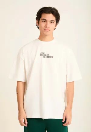Men T-Shirt OversizedPrinted  Off White