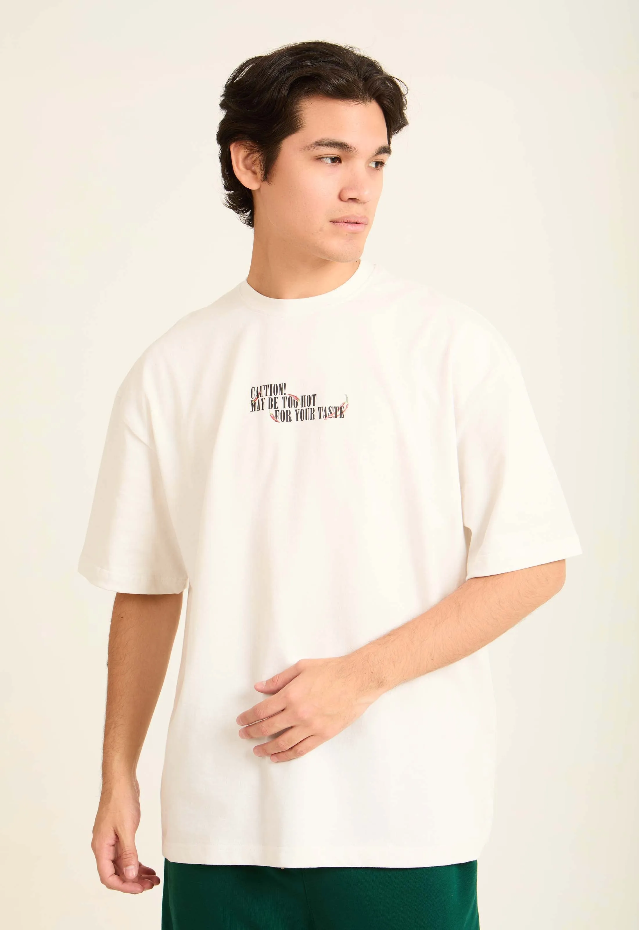 Men T-Shirt OversizedPrinted  Off White