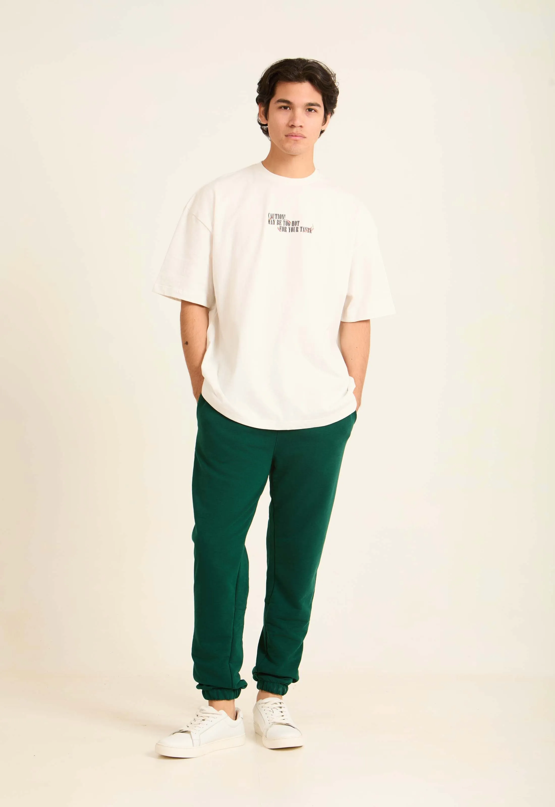 Men T-Shirt OversizedPrinted  Off White