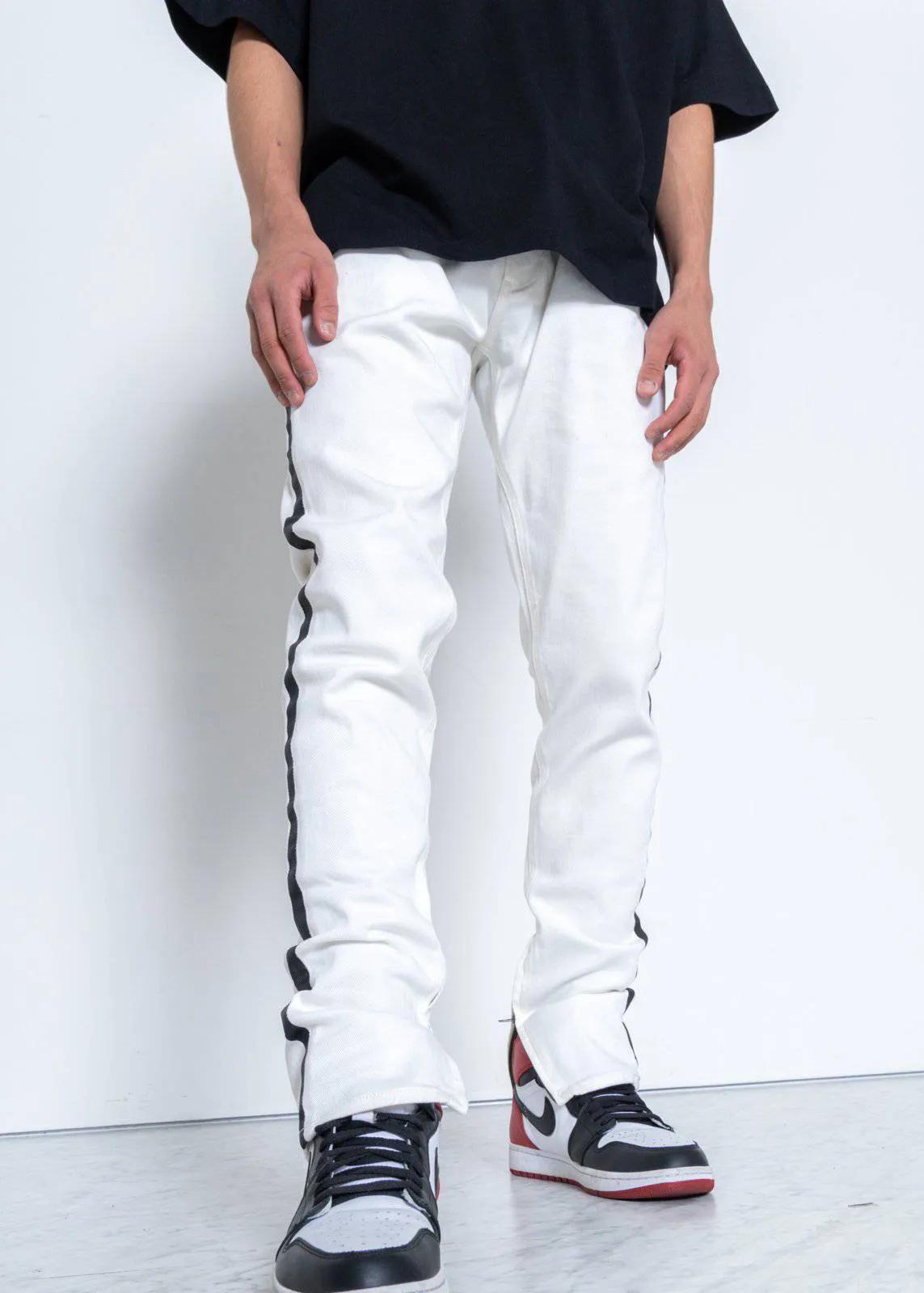 Men's Track Zip Denim in White