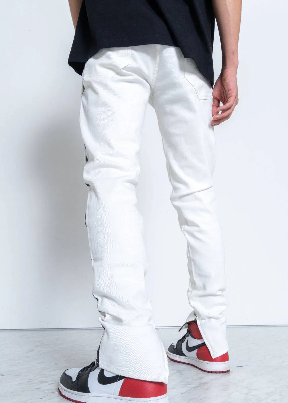 Men's Track Zip Denim in White