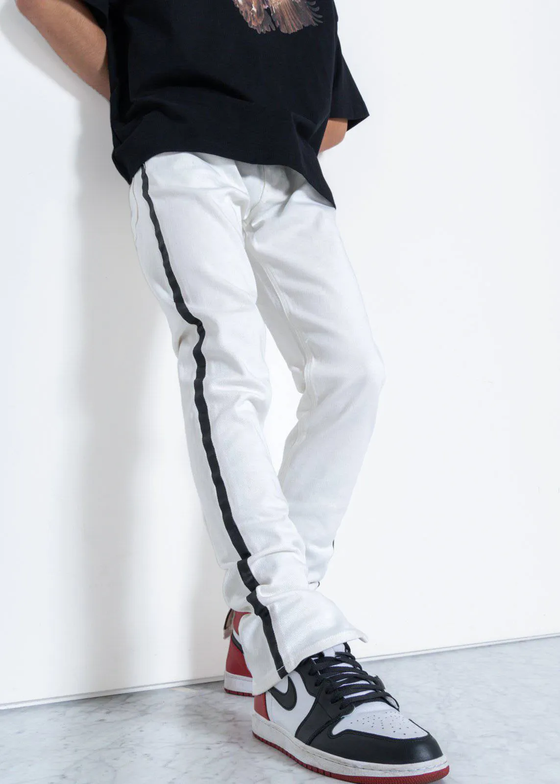Men's Track Zip Denim in White