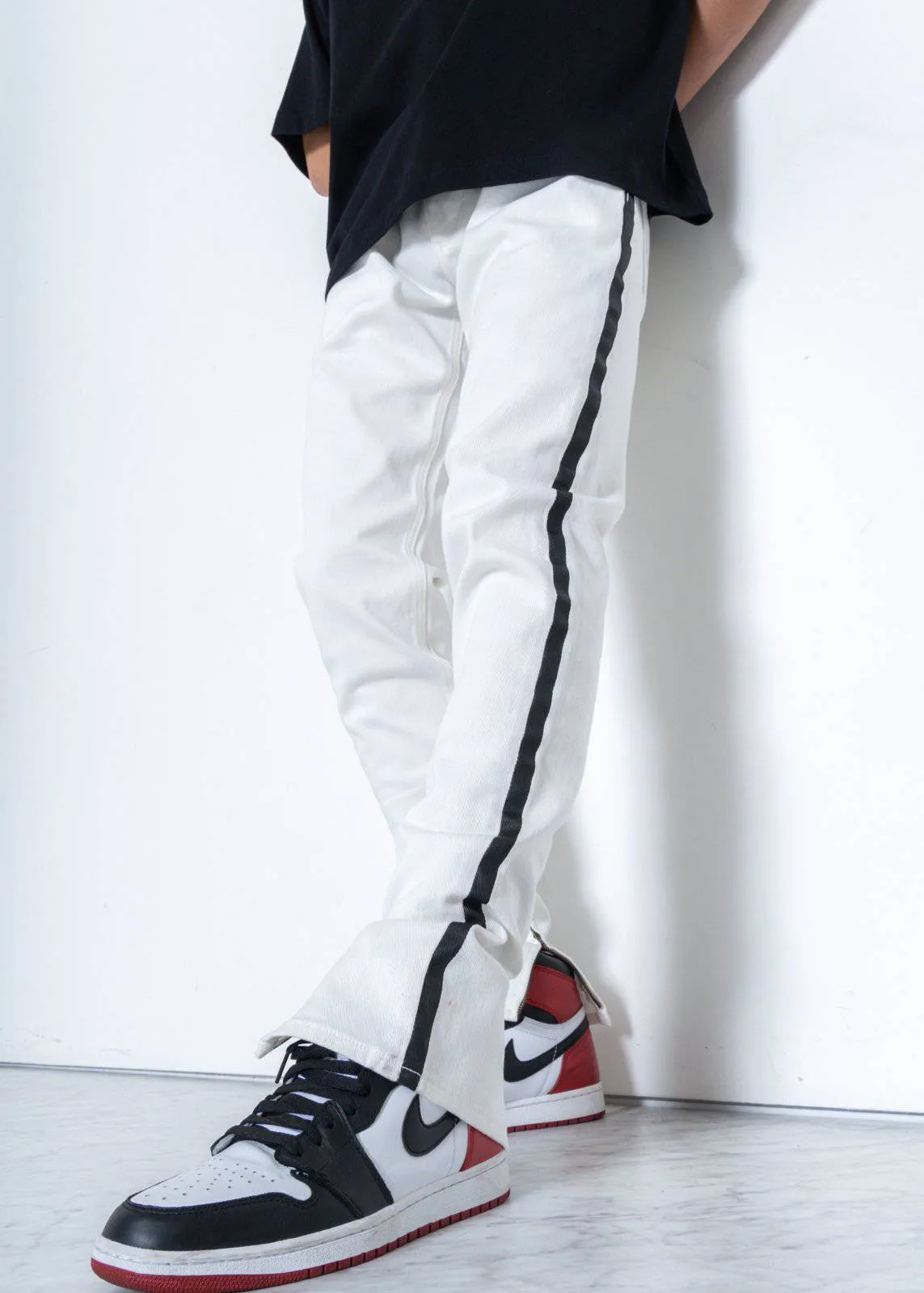 Men's Track Zip Denim in White