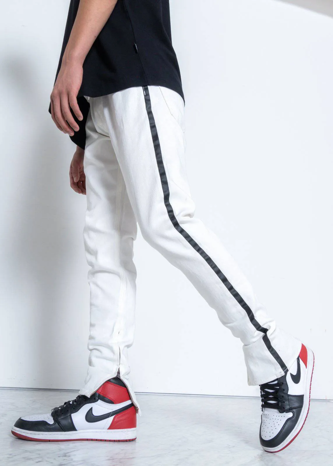 Men's Track Zip Denim in White