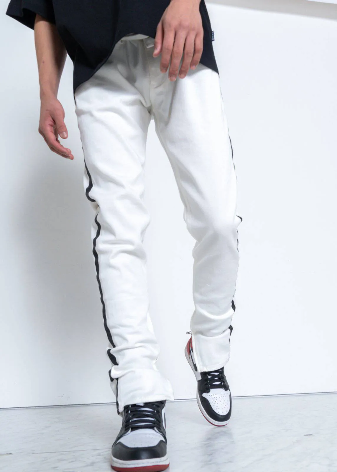 Men's Track Zip Denim in White