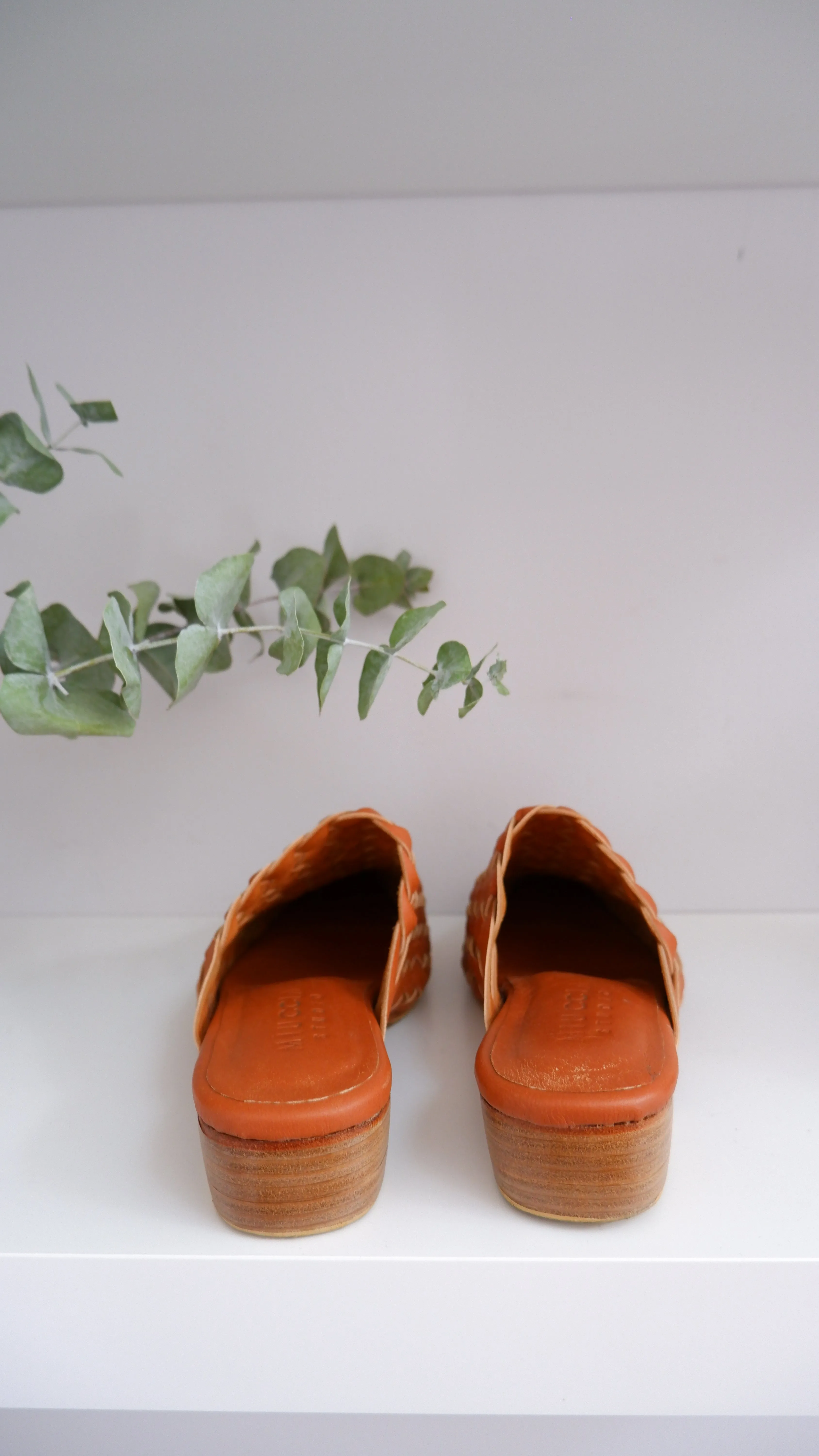 Miuccia Handwoven Goatskin Leather Mules - 38