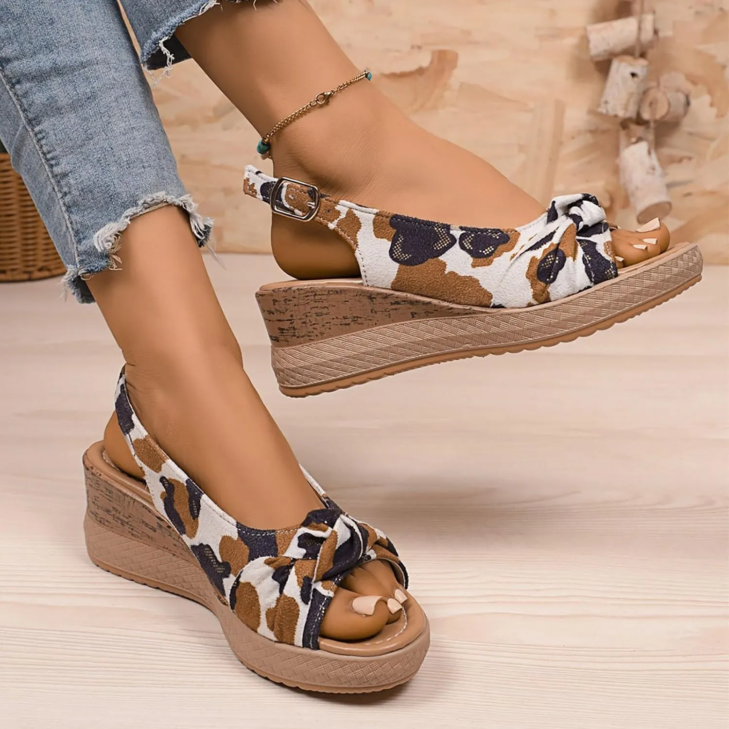 Orthopedic Sandals for Women,Casual Comfort Breathable Open Toe Mesh Thick Sole Backless Sandals 2025 Summer Comfortable Memory Foam Non Slip Beach Ankle Strap Platform Shoes