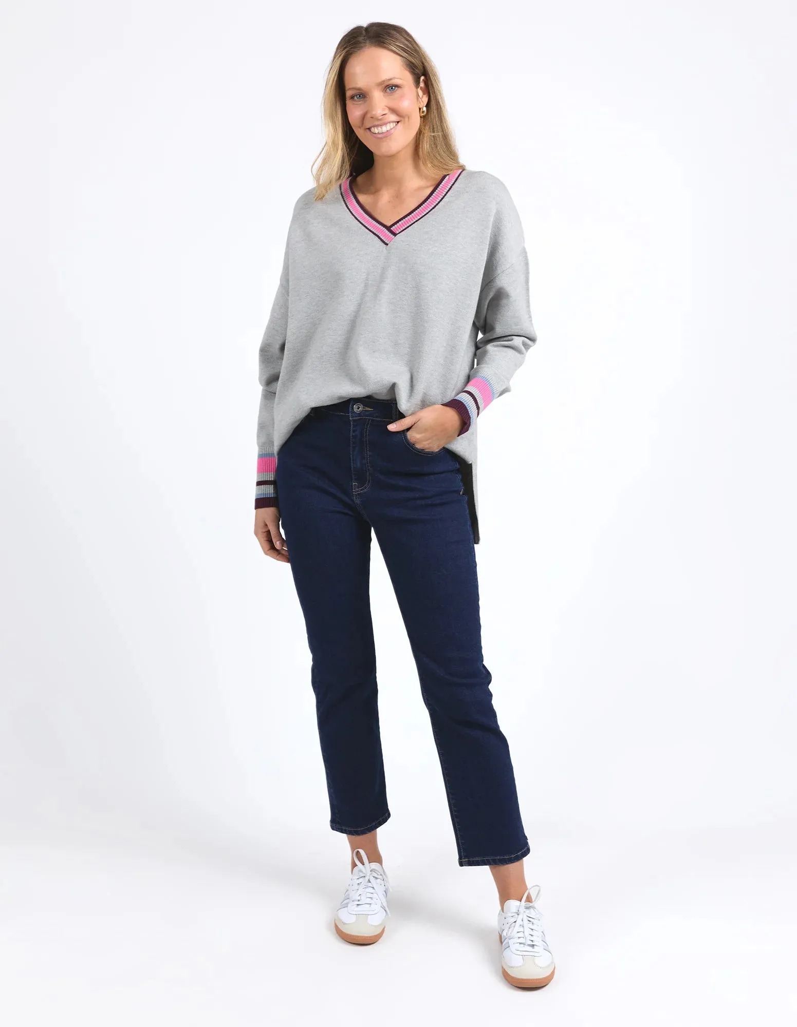 Phoenix Knit Sweater - Grey Marle