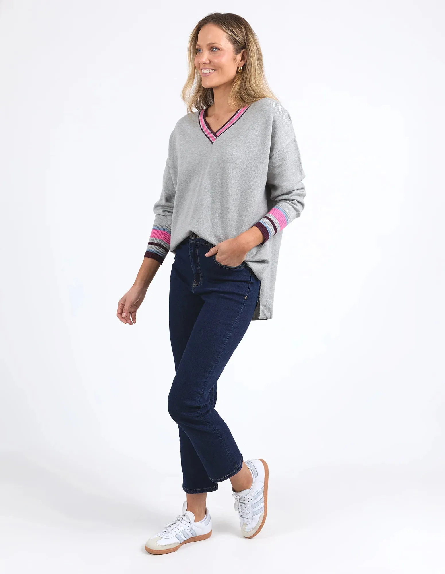Phoenix Knit Sweater - Grey Marle