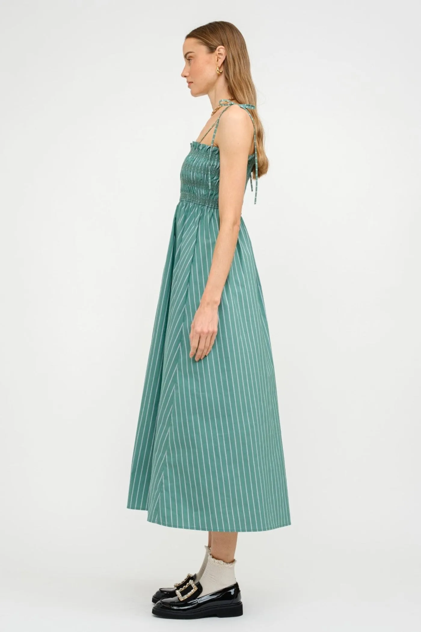 RUBY STRIPED MIDI DRESS