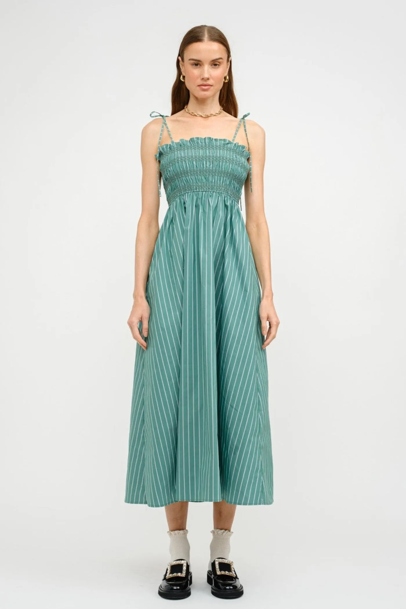 RUBY STRIPED MIDI DRESS
