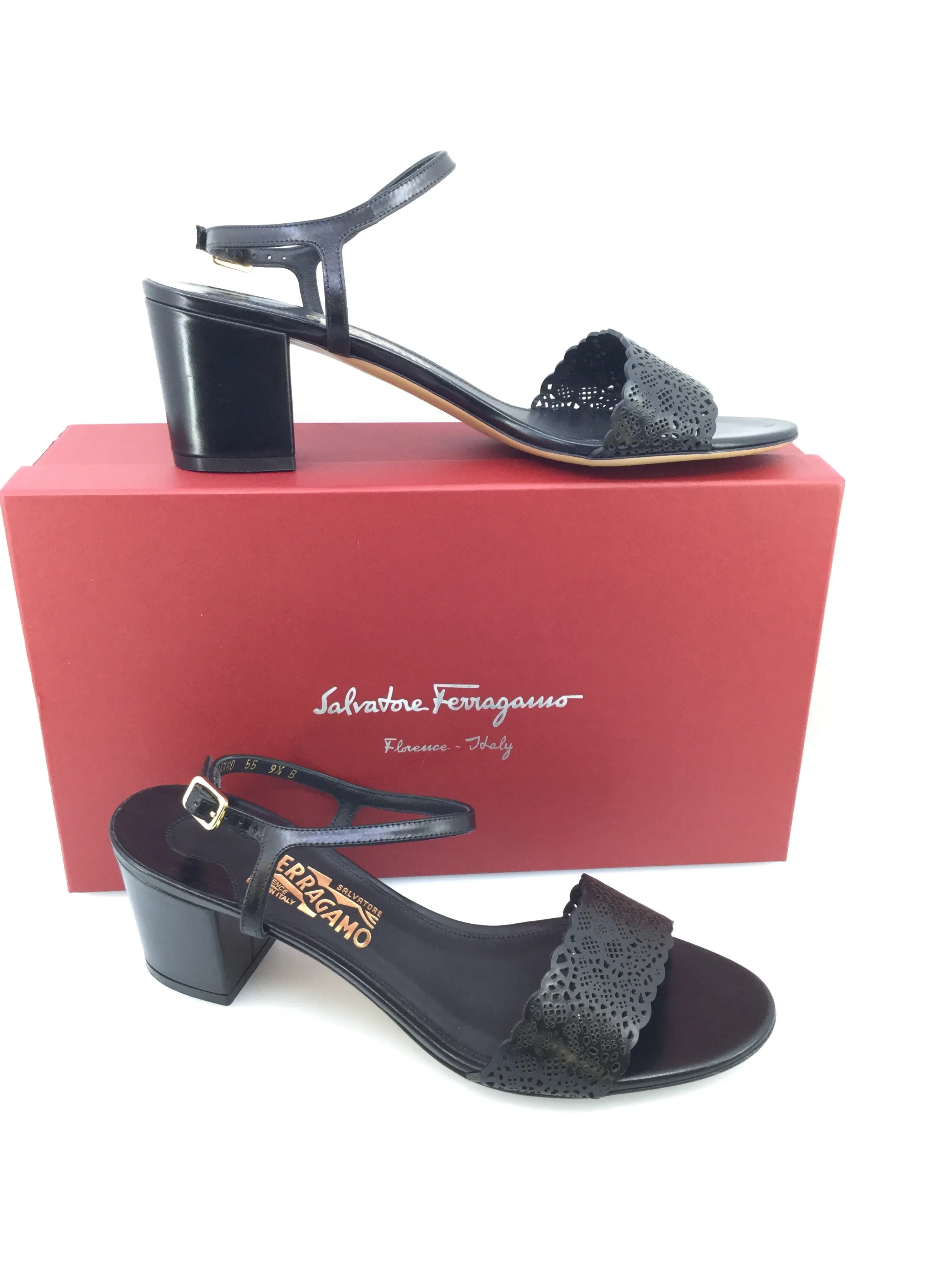 SALVATORE FERRAGAMO BLOCK HEEL SANDALS