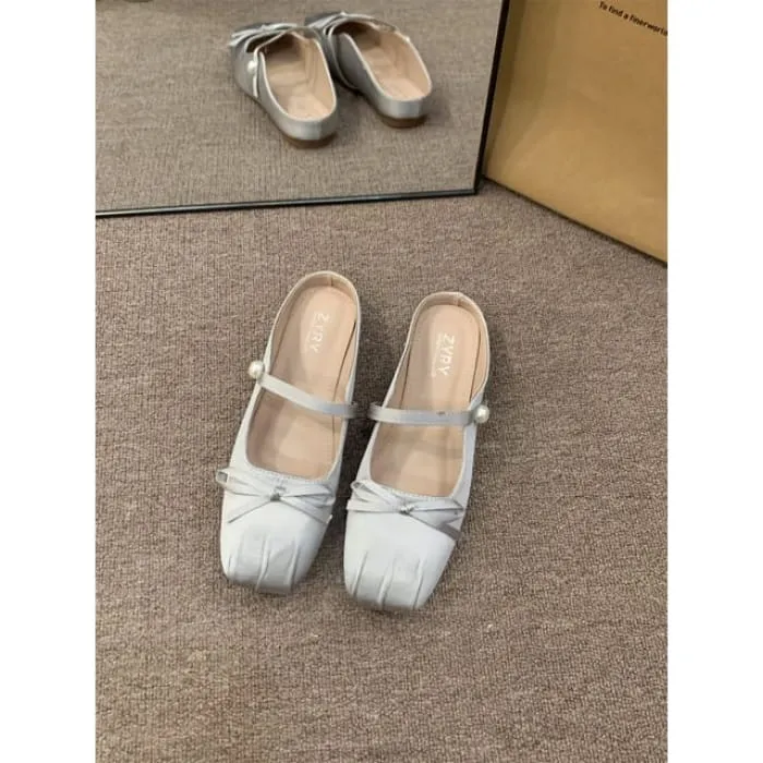 Square Toe Bow Mules