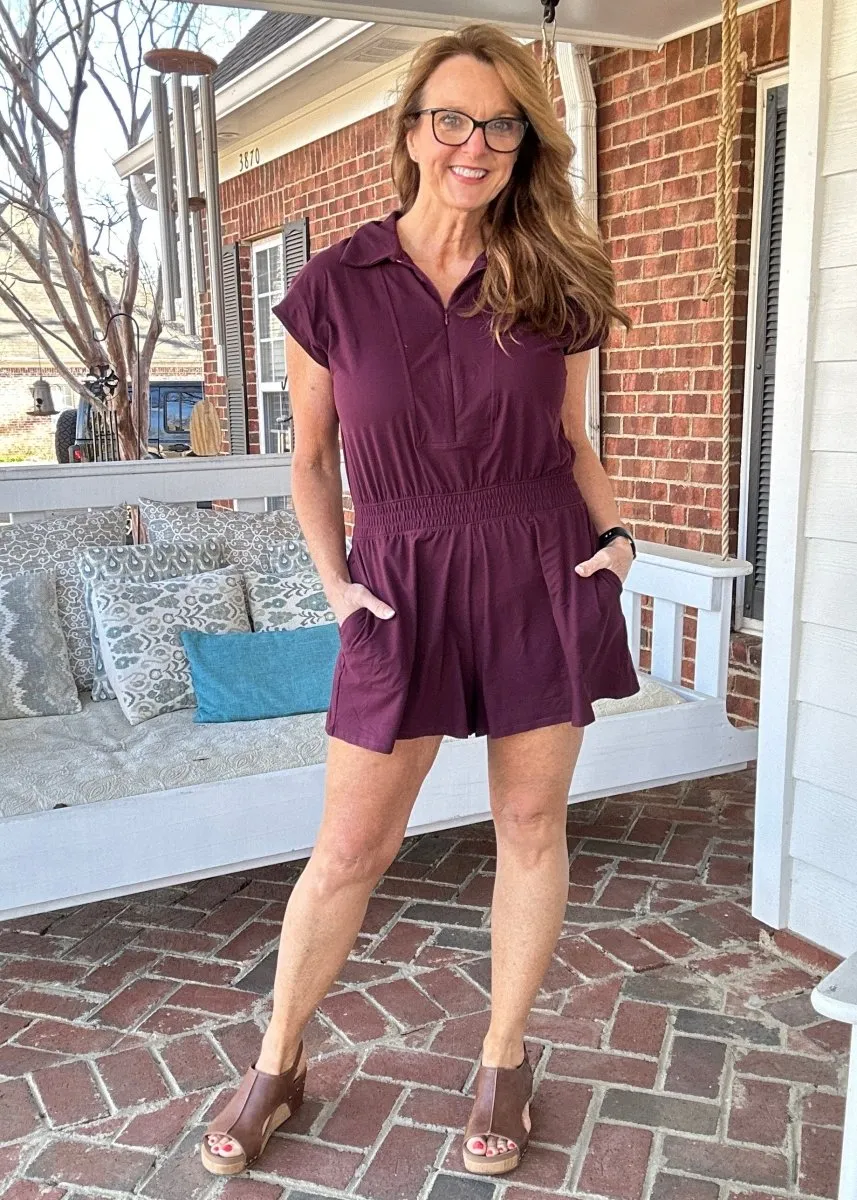 Top Pick Romper - Maroon