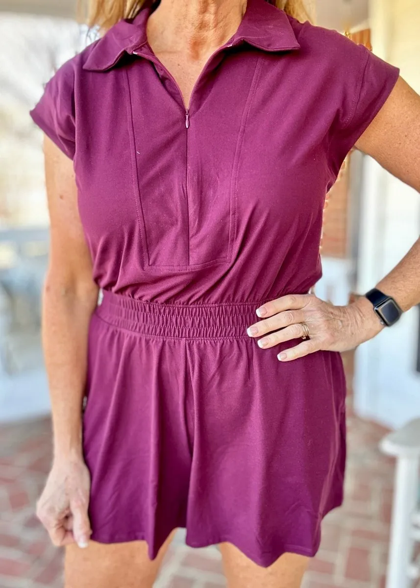 Top Pick Romper - Maroon