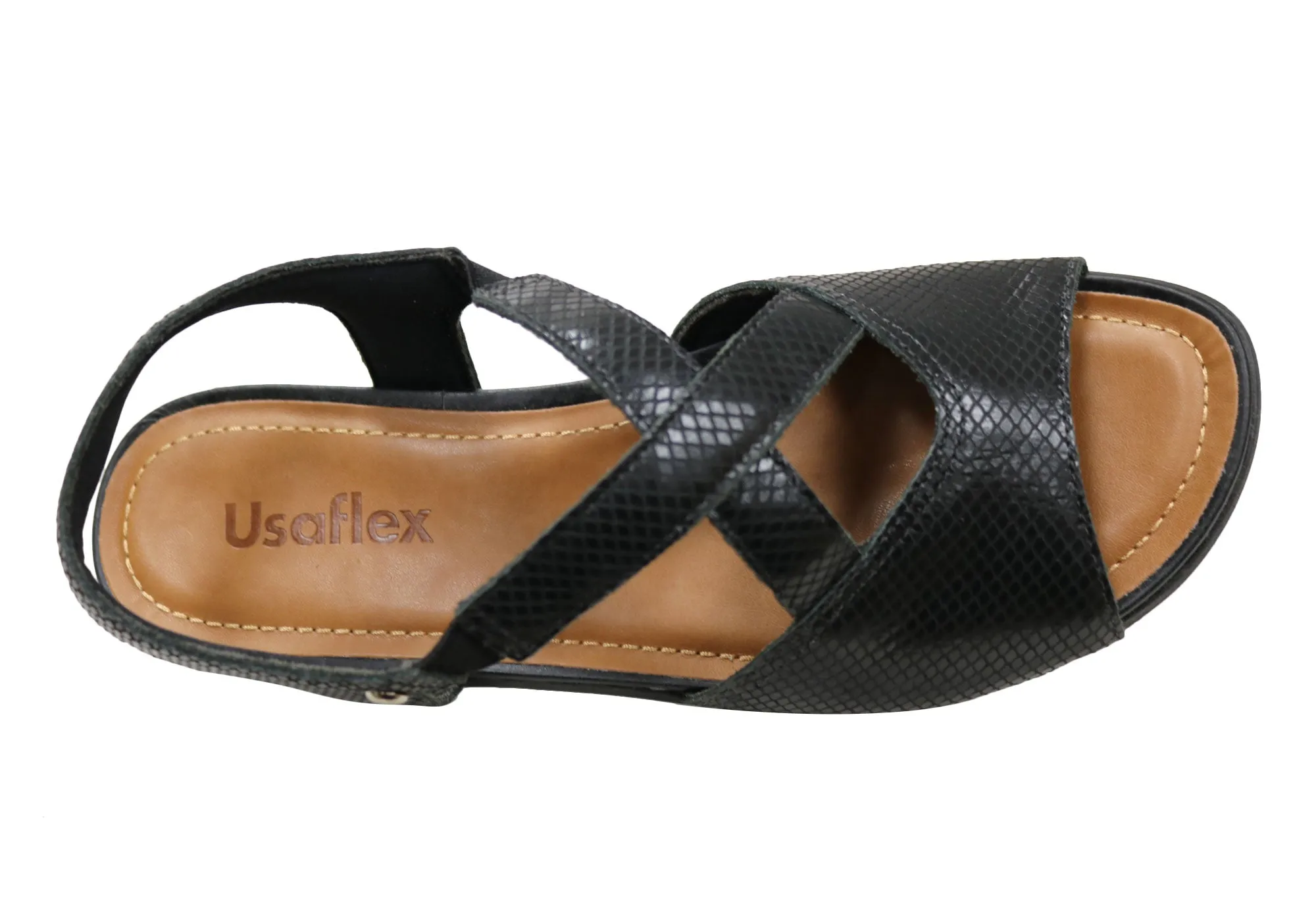Usaflex Cynara Womens Comfortable Leather Sandals Made In Brazil