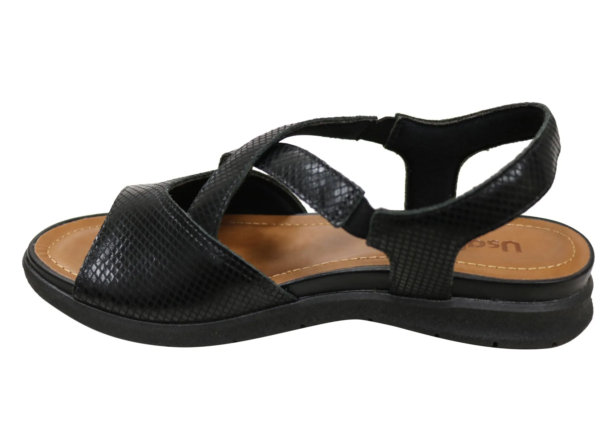 Usaflex Cynara Womens Comfortable Leather Sandals Made In Brazil