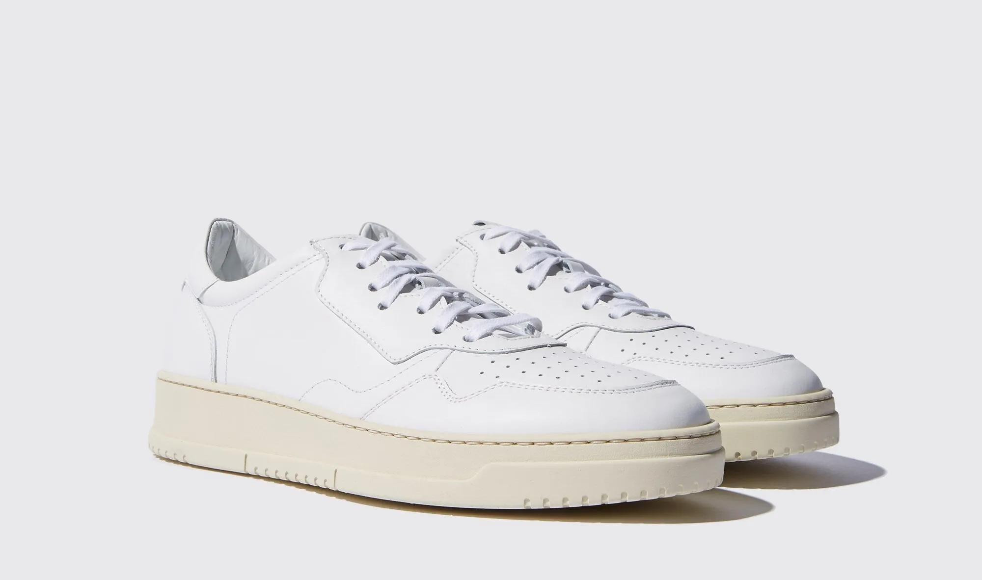White Leather Carter Lace Up Sneakers - Summer 2024 Collection