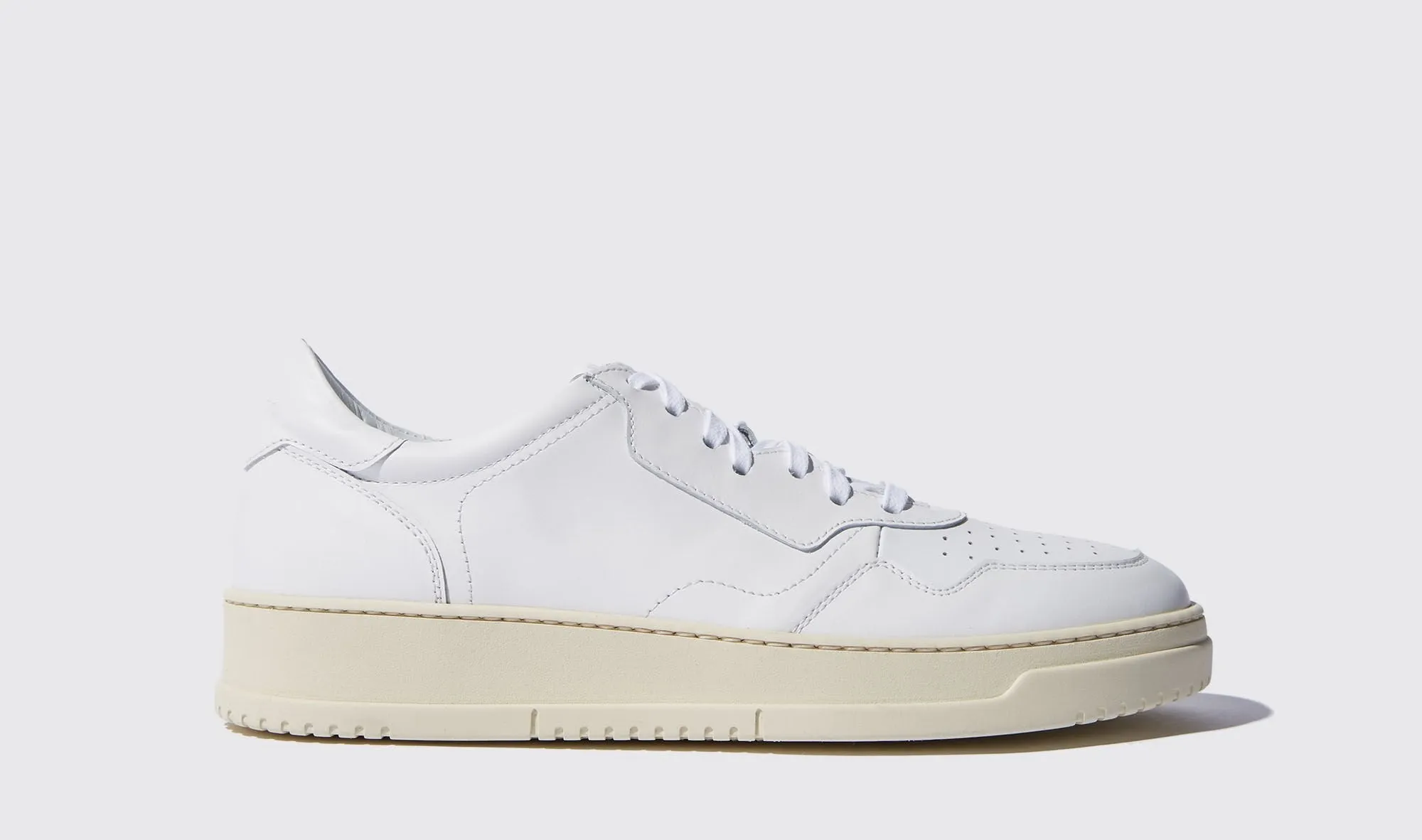 White Leather Carter Lace Up Sneakers - Summer 2024 Collection