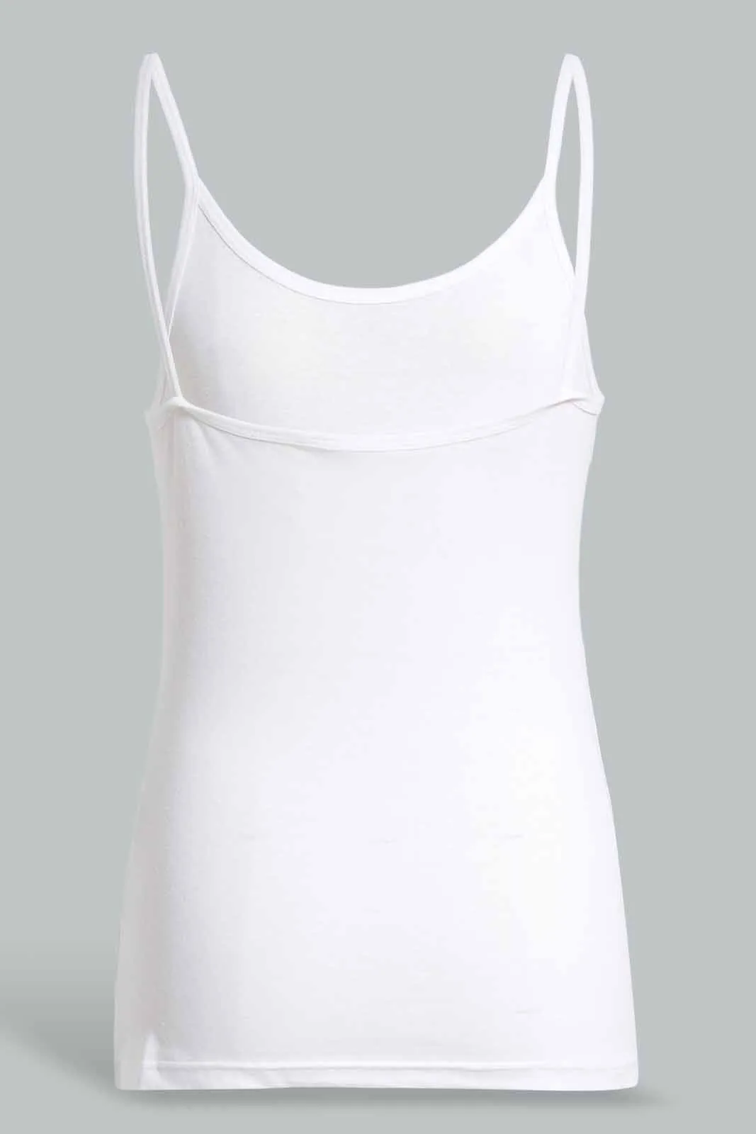 White Plain Strappy Vest